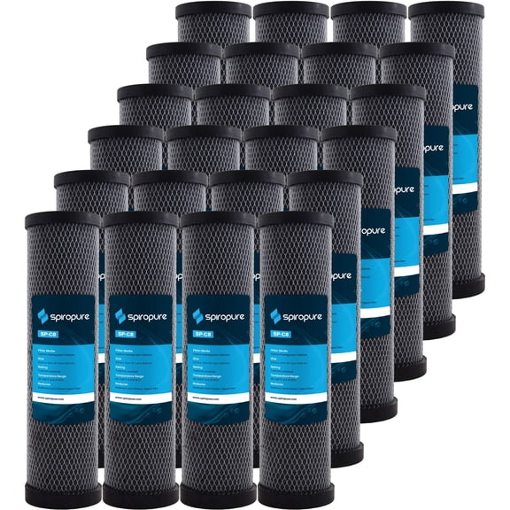 SpiroPure SP-C8 10x2.5 1 Micron Dual Purpose Sediment and Carbon Water Filter Cartridge C8 155220-43 (Case of 24)