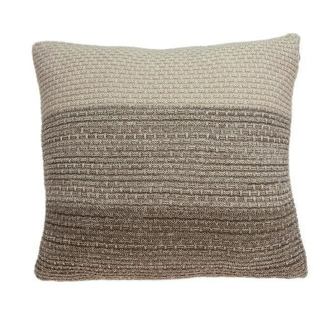 Parkland Collection PILB11064P Camden Tan & Beige Square Transitional Pillow Cover with Poly Insert - 20 x 20 x 7 in.