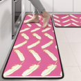 thumbnail image 2 of Kitchen Rugs Sets Of 2,Pink and Yellow Feather Pattern Anti Fatigue Kitchen Mat Rugs Non Slip Washable,Decorative Kitchen Floor Mats for Kitchen,Sink,Laundry,17"x47"+17"x47", 2 of 5