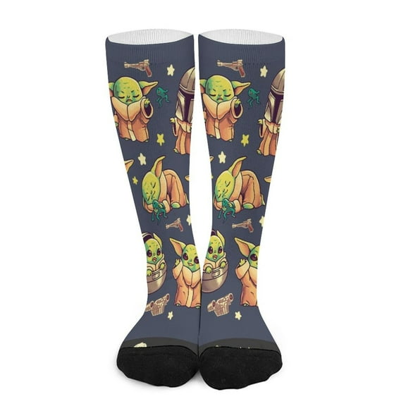 Baby Yoda Stocking Long Socks Breathable Knee High Thigh Stockings High Socks Sport Socks for Mens Womens