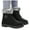 Black, variant on Platform Mid Calf Winter Combat Boots for Women Cold Weather Fuzzy Fleece Lined Thicken Warm Snow Short Booties