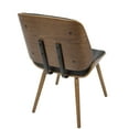 thumbnail image 5 of Lombardi Mid-Century Modern Dining/Accent Chair in Walnut with Black Faux Leather by LumiSource - Set of 2, 5 of 8