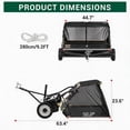thumbnail image 6 of Senfot 42 Inch Regular Black Carbon Steel Tow Behind Lawn Sweeper with Detachable Leaf Bag Tractor Pull Yard Leaves Grass Pine Needle Garden Waste Cleaner, 6 of 7