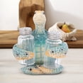 thumbnail image 2 of Nautical Salt Pepper Shaker Holder Set Glass Salt and Pepper Shakers Spices and Seasonings Caddy Set Kitchen Dining Table Decor (Blue Sea Turtle), 2 of 8