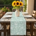 thumbnail image 5 of Green Flower Dining Table Runner, Classic Mint Green Rose Damask Shabby Chic French Country Washable Table Runners Kitchen Coffee Table Center Decor for Home Party Holiday Wedding 18 x 72 Inches, 5 of 9