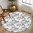 thumbnail image 2 of Round Rug 7Ft Washable Non-Slip, Vintage Farmhouse Circle Area Rugs for Living Room Bedroom, Country Farm Houses Cows Sheep Animal Indoor Floor Mats Carpet Runner for Home Decor Aesthetic, 2 of 8