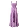 thumbnail image 4 of Vestido largo bohemio con tirantes a rayas para mujer - Vestido largo informal de verano para la playa, 4 of 4