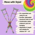 thumbnail image 4 of My Crutches - Youth Junior Crutches for Kids w Adjustable Handgrip and Length! for Children 3'9" to 4'5" - Made of Lightweight Durable Aluminum with Underarm Padding - Rainbow Tie Dye, 4 of 4