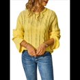 thumbnail image 1 of Suéteres de Mujer de Punto con Cuello Redondo, Informales, de Larga, Estilo Túnica de Otoño. Amarillo S, 1 of 10