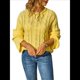 thumbnail image 1 of Suéteres de Mujer de Punto con Cuello Redondo, Informales, de Larga, Estilo Túnica de Otoño. Amarillo L, 1 of 10