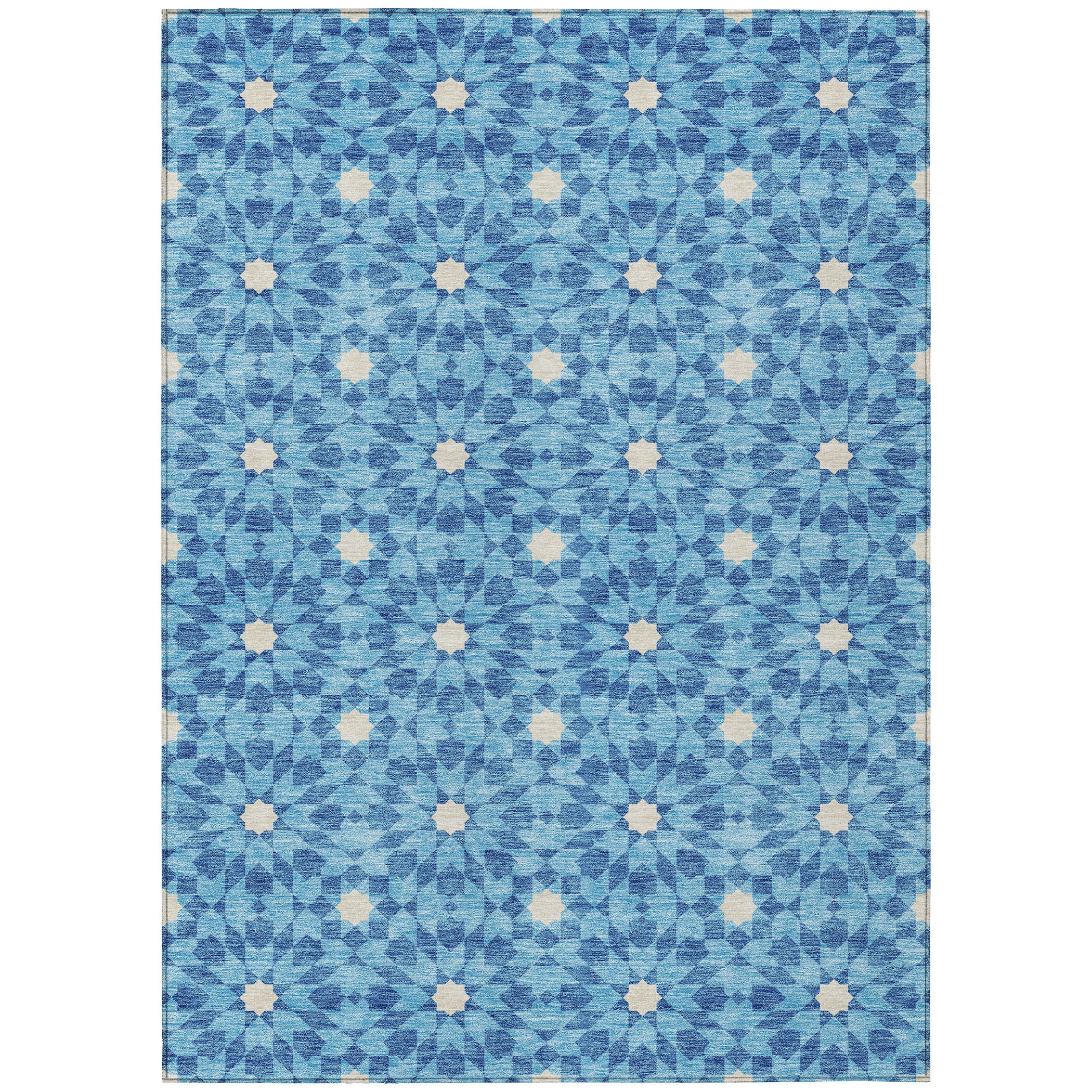 Addison Rugs Chantille Indoor/Outdoor Transitional Spiral Denim Washable Rectangle Rug, 5' x 7'6"