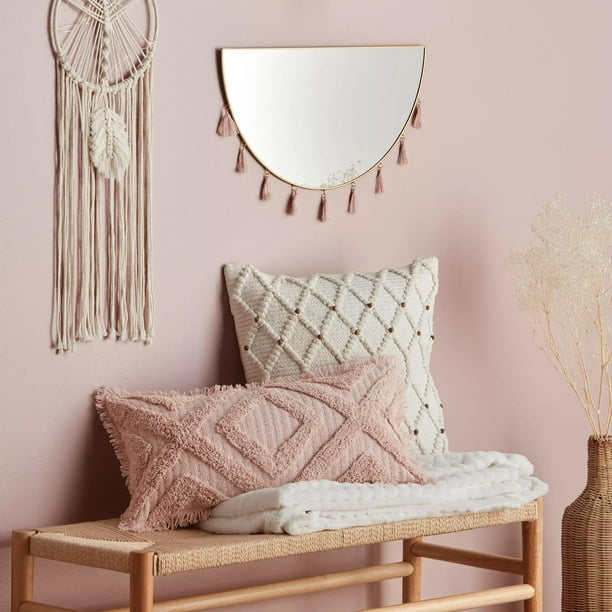 Bouclair Pink Delana Lumbar Throw Pillow 10 X 20 in 25.4 X 55.88 cm Walmart