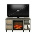 thumbnail image 3 of Furinno Jensen Corner Fireplce TV Stand with Metal Leg for TV up to 55 Inches, French Oak Grey, 3 of 8
