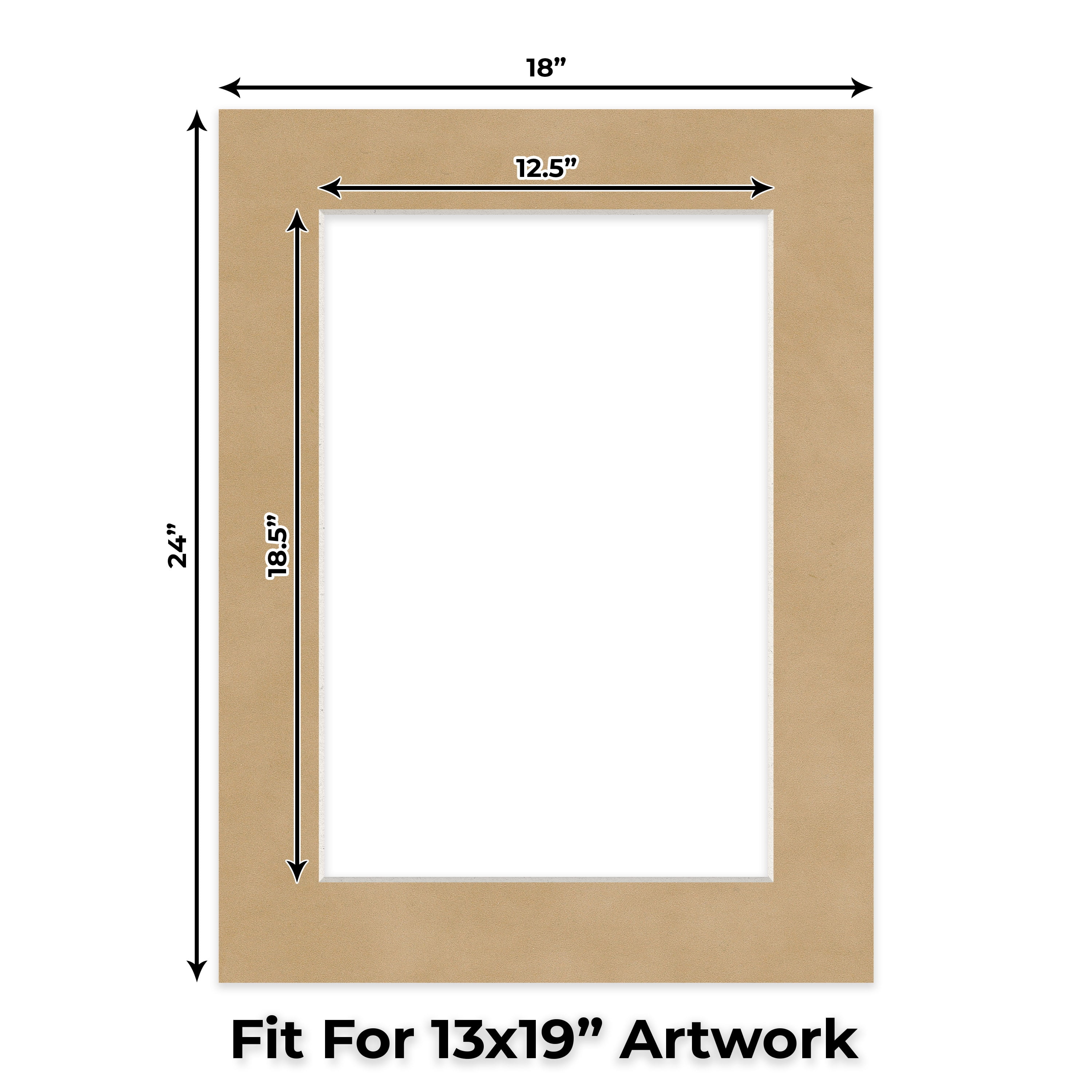 Beige Suede Picture Frame Mat for 18x24 Frames - Fits 13x19 Photos - 25 Mats