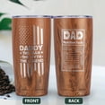 thumbnail image 3 of 20oz Patriotic Daddy Tumbler Vacuum Insulated The Man, The Myth, The Legend Best Dad Gift Wood Design Father's Day & Birthday, 3 of 6