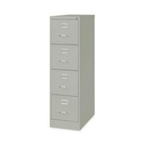 Alera Four-Drawer Economy Vertical File, Letter-Size File Drawers, 15" x 26.5" x 52", Light Gray
