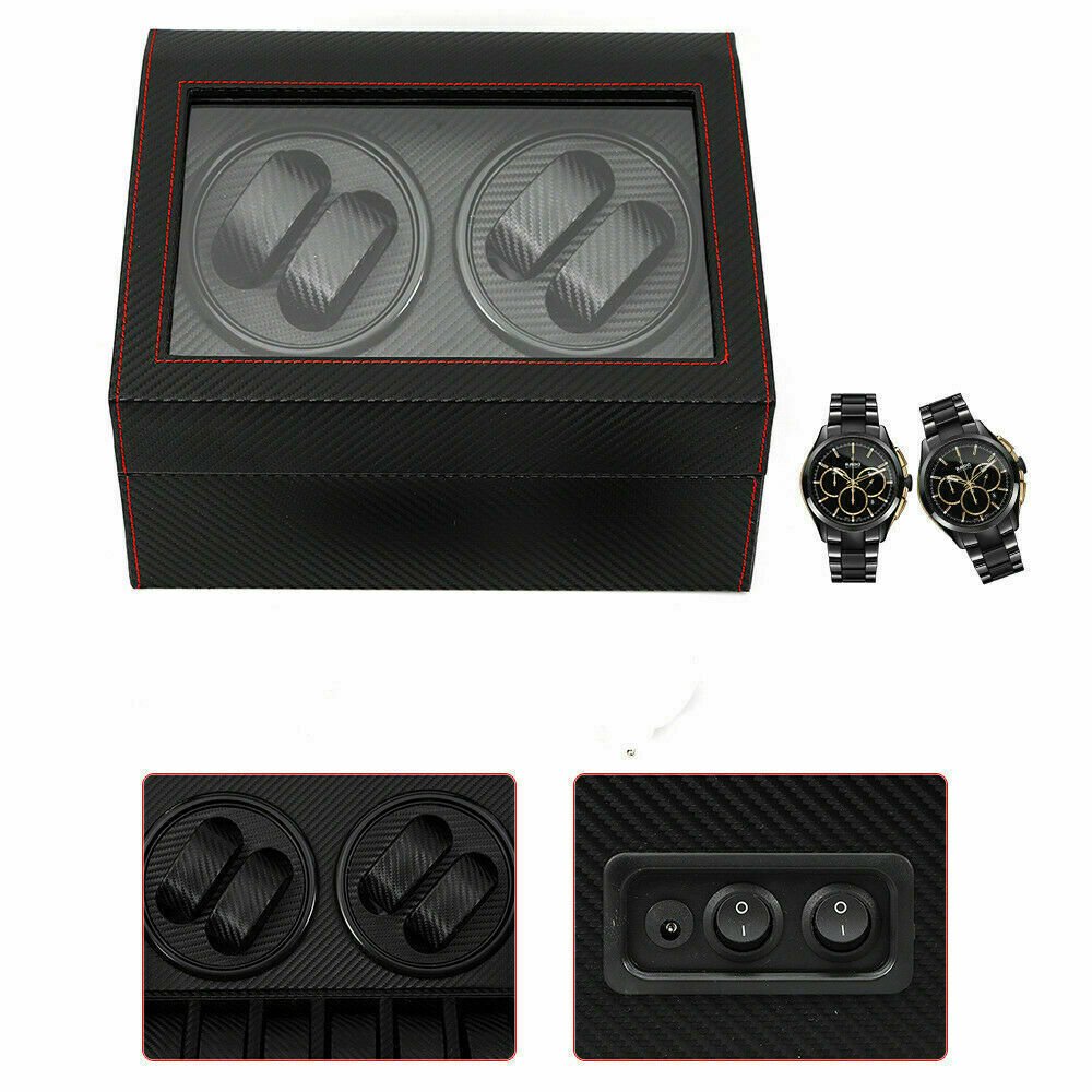 Wooden 4+6 Automatic Rotation Watch Winder Storage Box Display Case Watch Winder