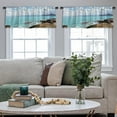 thumbnail image 5 of LALILO Kitchen Curtain Valance Sea Waves Rocks Wild Stone Rod Pocket Window Curtain 52"x 18" Set of 2, 5 of 7
