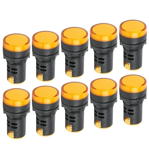 Lámpara indicadora LED, 10 piezas AD16‑22DS Luz de señal LED LED amarilla Luz indicadora LED Altamente versátil