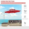 thumbnail image 4 of Outsunny 8.70 Feet Red Solid Print Offset Patio Umbrella, 2-Tier Top with Vents, 4 of 9