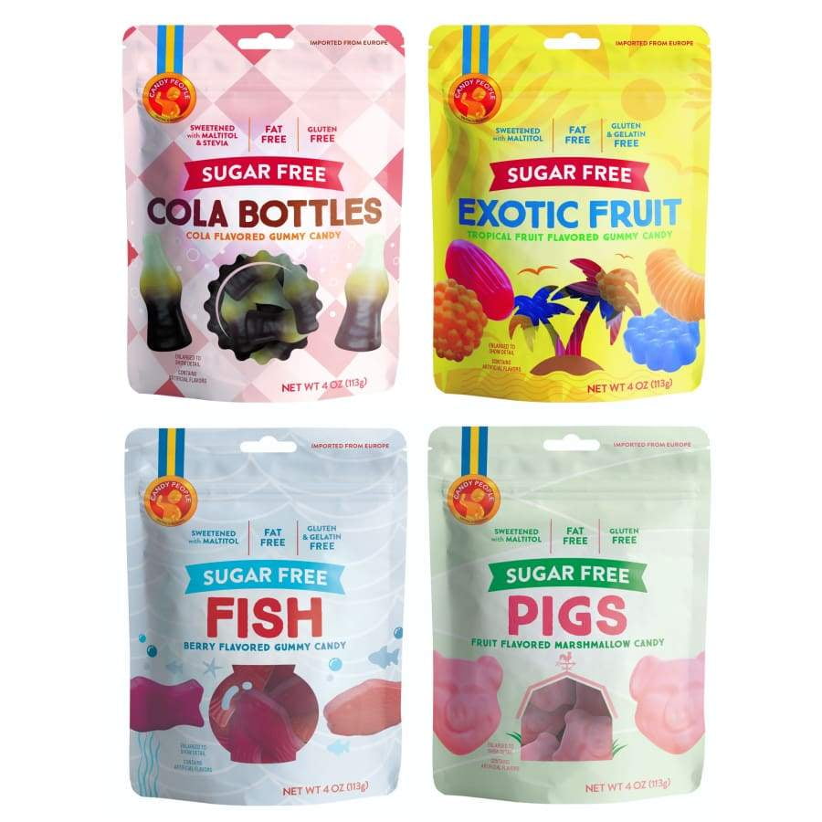 Candy People Sugar Free Gummy Candies 4Flavor Variety Pack Walmart
