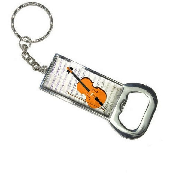 Nothing Specific Cello Sheet Music Notes Treble Clef Keychain Bottle Bottlecap Opener