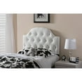 thumbnail image 4 of Baxton Studio Morris Modern and Contemporary White Faux Leather Upholstered Button-Tufted Scalloped Twin Size, 4 of 5