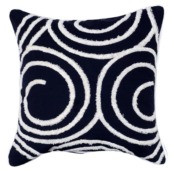 A&B Home Embroidered Throw Pillow, Black, 18 by 18-Inch
