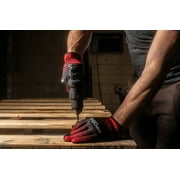 Hyper Tough All Purpose Performance Work Gloves, Synthetic Leather, Black and Red, Adult Unisex, Large, 1 Pair