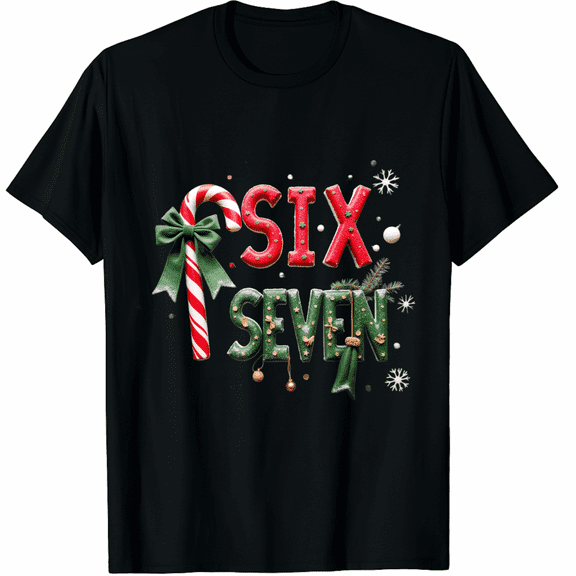 Funny 67 Christmas Shirts 6 7 Meme Pajamas Holiday T-Shirt (Men's, Women's)