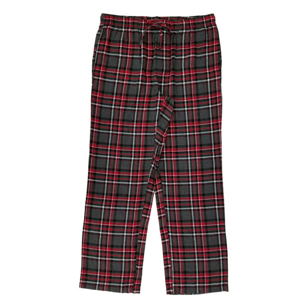 Croft & Barrow - Mens Gray/Red/White Plaid Brushed Flannel Sleep Lounge ...