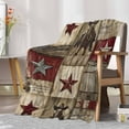 thumbnail image 7 of Texas Star Vintage Flannel Blanket for Bed, Western Cowboy Country Wooden Soft Cozy Warm Couch Throw Blanket, Lightweight Fluffy Plush Bedding Blankets for Sofa Decor All Season 30"x40", 7 of 7