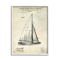 Stupell Industries Vintage Sailboat Watercraft Technical Design Diagram Framed Wall Art, 16 x 20, Design by Karl Hronek