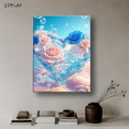 thumbnail image 4 of Water Heart Roses Canvas Wall Decor Ready to Hang Bedroom, 4 of 8