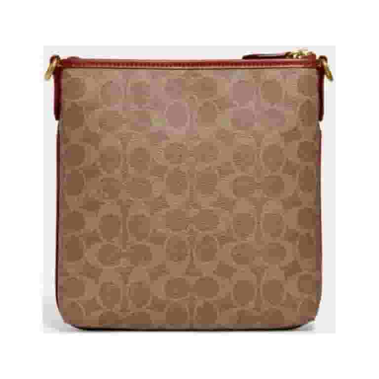 【COACH】Signature Coated Canvas Kitt Crossbody COACH Womens Signature Kitt Messenger Crossbody Bag with