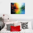 thumbnail image 4 of JEUXUS Large Colorful Landscape Oil Painting Abstract Landscape Canvas Wall Art Lake Scenery Artwork, 4 of 4