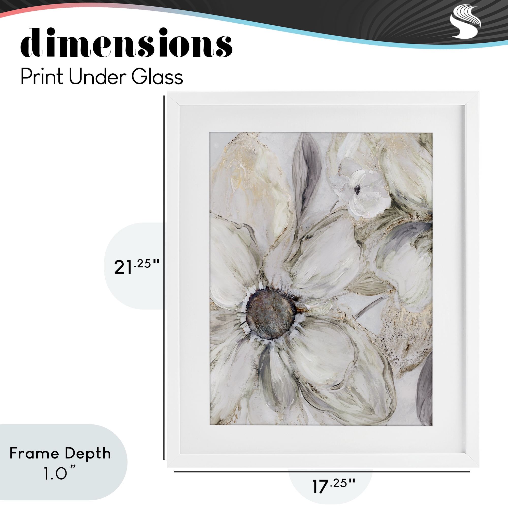 Stupell Industries Neutral Sandstone Blooms White Framed Print Under Glass, design by Carol Robinson