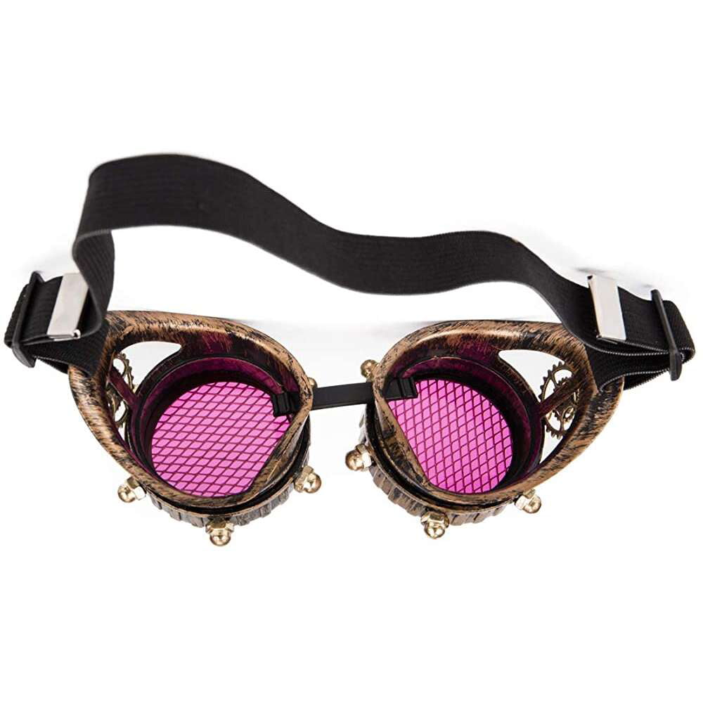 Lelinta Steampunk Kaleidoscope Goggles Rainbow or Barbed Wire Lens With Lights