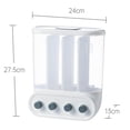 thumbnail image 1 of ziyahi Wall-Mounted Dry Food Storage Dispenser Grains Rice Box Candy Organizer 4 Grid White, 1 of 8