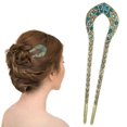 thumbnail image 2 of 2 Pcs Vintage Hair Stick, Crystal Rhinestone Double Prong Hair Pin Stick Hairstyle Chignon Hairpin, 2 of 9