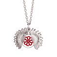 thumbnail image 1 of Rojo abstracto origami flor de Navidad Collar de girasol collar collar collar colgante, 1 of 3