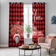 thumbnail image 5 of Valentines Day Kitchen Curtains 96 Inch Length, Red Black Buffalo Plaid Truck Rose Floral Grommet Top Bedroom Living Room Curtains, Light Filtering Cafe Curtain Drapes 2 Panels Set 104''x96'', 5 of 9