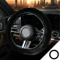YUVA 38cm Winter Plush Steering Wheel Cover, 15 Inches, Fluff Material, Warm & Anti-Slip, Fits Standard Wheels, Army Green/Pink/Gray