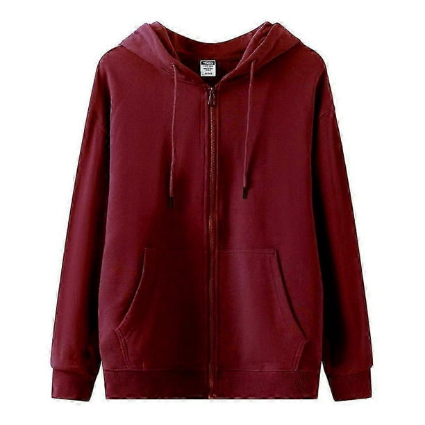 Women's Zip Up Hoodie Fleece Lined Drawstring Hooded Sweatshirt Causal Long Sleeve Jacket With Pockets