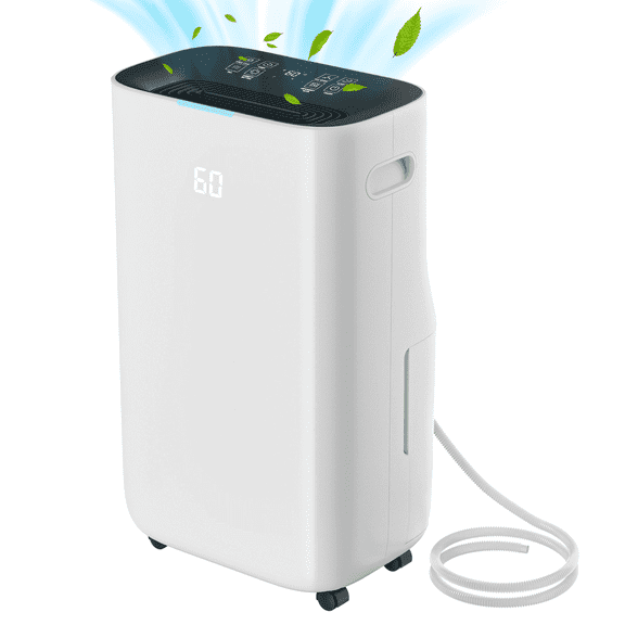 Rocyis 19 Pint Max(DOE)Dehumidifier for Home With a 1.45 gallon(6.5 L) water tank, Auto Drain or Manual Drainage , for Basements Large Room  500 sq. ft.