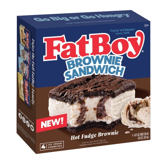 FatBoy® Hot Fudge Brownie Ice Cream Sandwich, 4 Pack