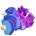 thumbnail image 3 of Belly Dance Fan 1 Pair Handmade Dyed Silk Dance Fans Real Silk/Imitation Silk Dance Fan Veil Silk Fan, 3 of 5