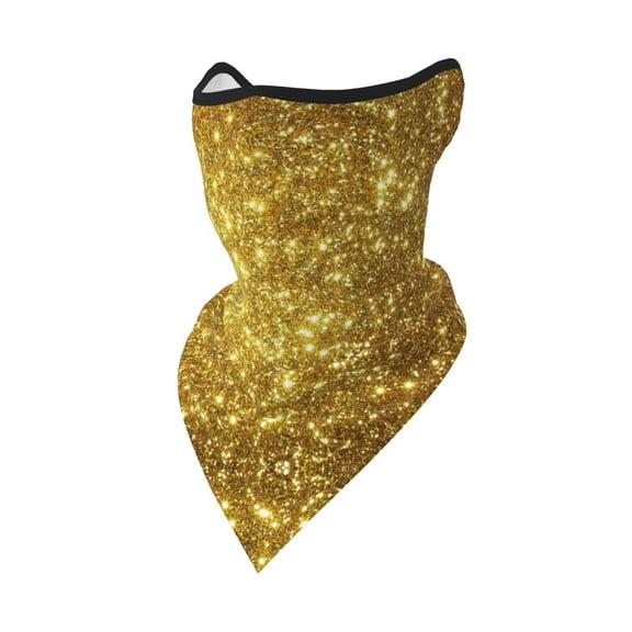 Neck Gaiter Face Mask Covering Bandanas For Men Women Gold Scarf Balaclava Cover Headbands
