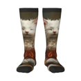 thumbnail image 2 of Lsque Haystack Meditating Cat Printed Crew Socks Men's Women's LightWeight Thin Casual Calf Socks ,Knee High Socks,Cotton Socks, 2 of 9