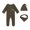 Dark Green, variant on MINKIDFASHION Newborn Baby Boys Footies Romper Infant Onesies Outfit with Hat and Bibs